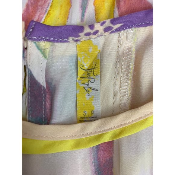 Free People Dream Free Dress Size S Watercolor Abstract Flower Print Mini Tunic - Picture 8 of 9